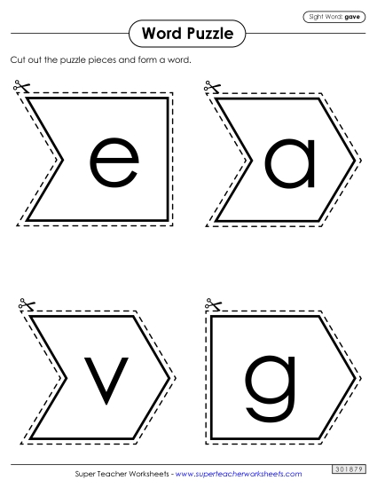 Word Puzzle: Gave Word Puzzle: Gave
