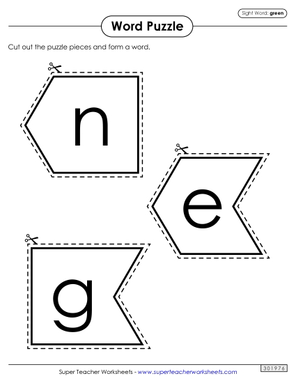 Word Puzzle: Green Word Puzzle: Green