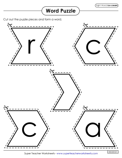 Word Puzzle: Ice Cream Word Puzzle: Ice Cream