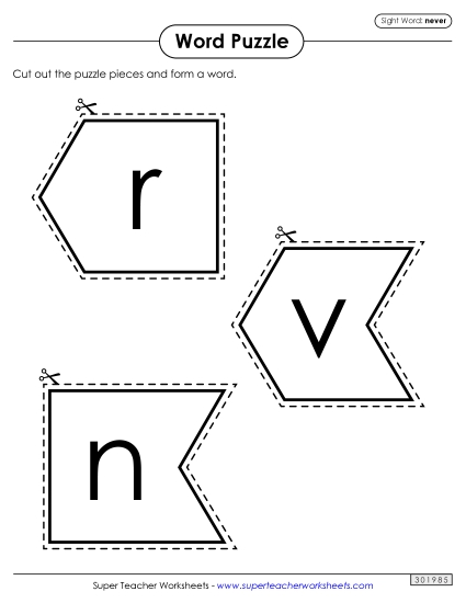 Word Puzzle: Never Word Puzzle: Never
