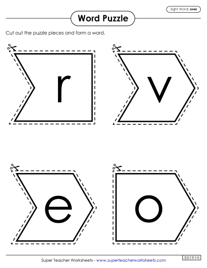 Word Puzzle: Over Word Puzzle: Over