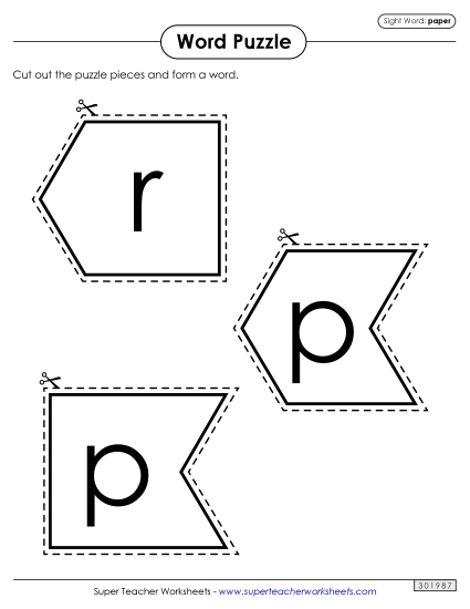 Word Puzzle: Paper Word Puzzle: Paper