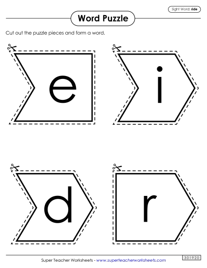 Word Puzzle: Ride Word Puzzle: Ride