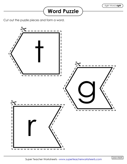 Word Puzzle: Right Word Puzzle: Right