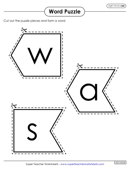 Word Puzzle: Saw Word Puzzle: Saw