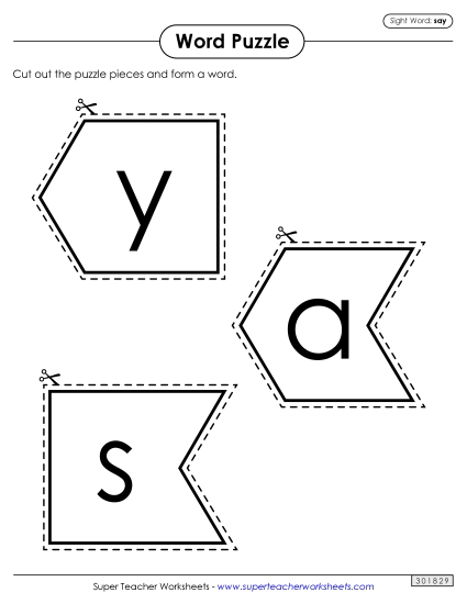 Word Puzzle: Say Word Puzzle: Say