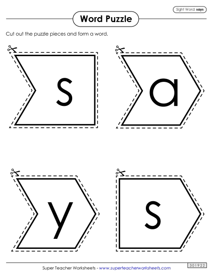 Word Puzzle: Says Word Puzzle: Says