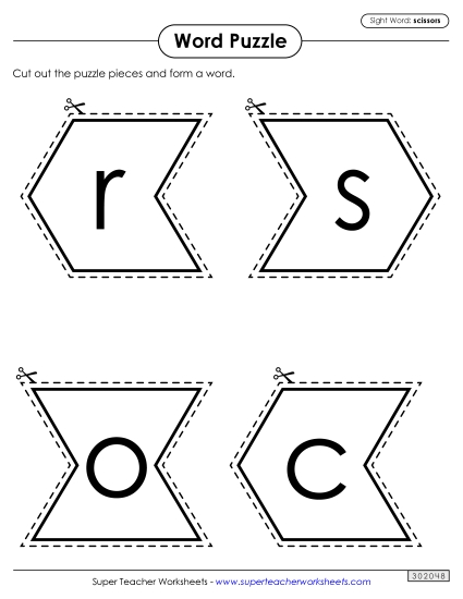Word Puzzle: Scissors Word Puzzle: Scissors