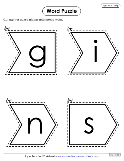 Word Puzzle: Sing Word Puzzle: Sing
