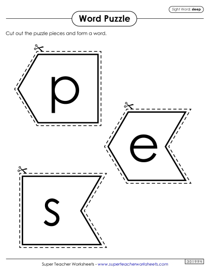 Word Puzzle: Sleep Word Puzzle: Sleep