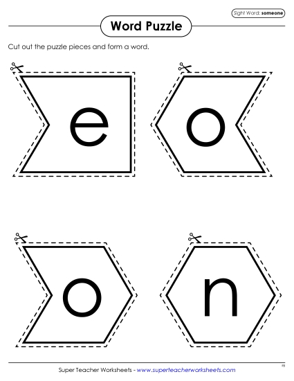 Word Puzzle: Someone Word Puzzle: Someone