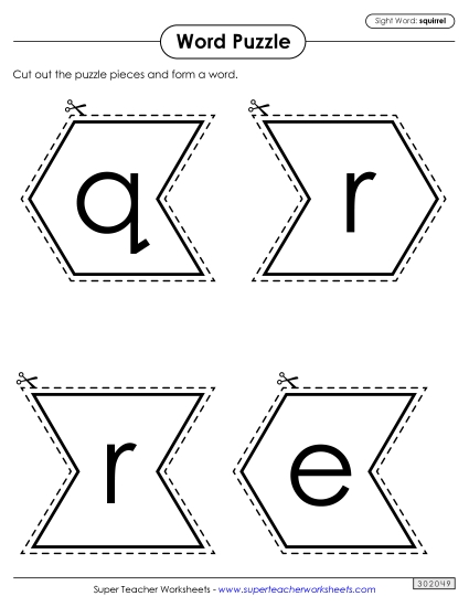 Word Puzzle: Squirrel Word Puzzle: Squirrel