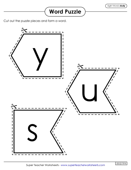 Word Puzzle: Study Word Puzzle: Study