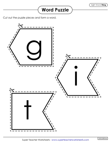 Word Puzzle: Thing Word Puzzle: Thing