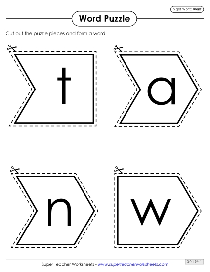 Word Puzzle: Want Word Puzzle: Want