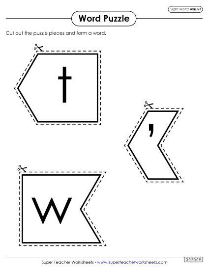Word Puzzle: Wasn't Word Puzzle: Wasn't