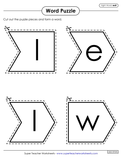 Word Puzzle: Well Word Puzzle: Well