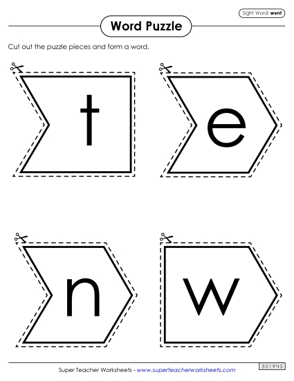 Word Puzzle: Went Word Puzzle: Went