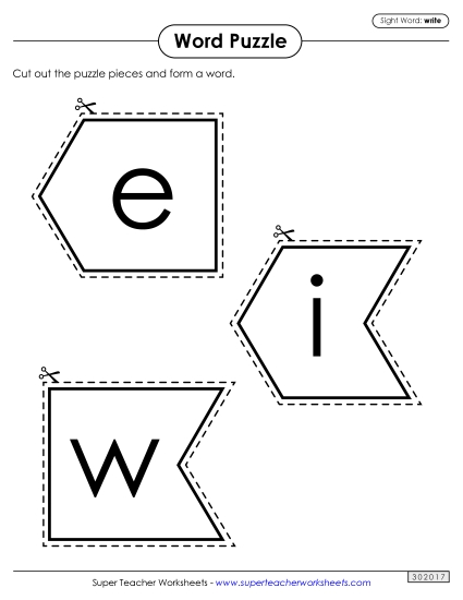 Word Puzzle: Write Word Puzzle: Write