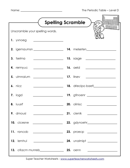Worksheets and Activities  - Word Scramble 