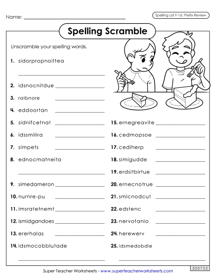 Worksheets and Puzzles - Word Scramble (F-16) Worksheets and Puzzles - Word Scramble (F-16)