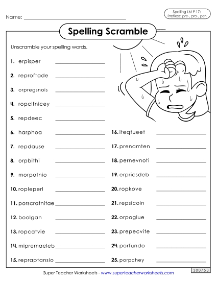 Worksheets and Puzzles - Word Scramble (F-17)