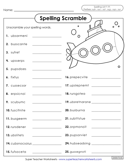 Worksheets and Puzzles - Word Scramble (F-19) Worksheets and Puzzles - Word Scramble (F-19)