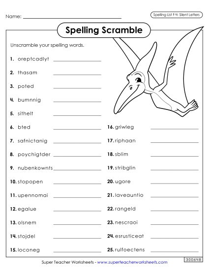 Worksheets and Puzzles - Word Scramble (F-4)