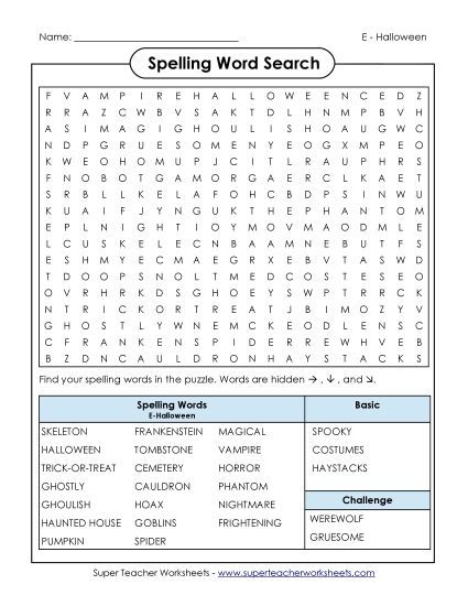 Printable Worksheets - Word Search 