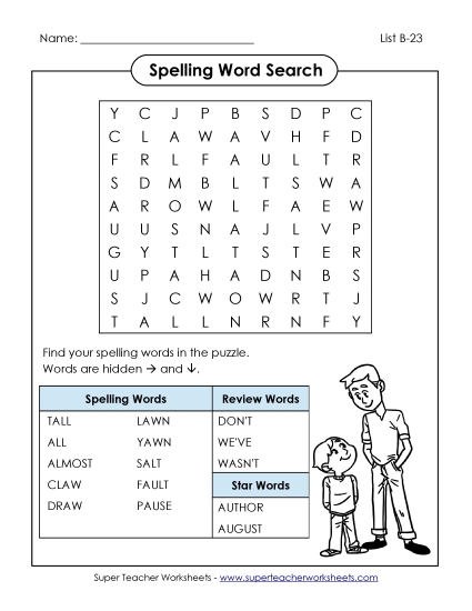 Worksheets - Word Search (B-23)
