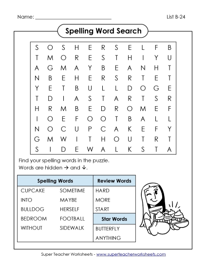 Worksheets - Word Search (B-24)