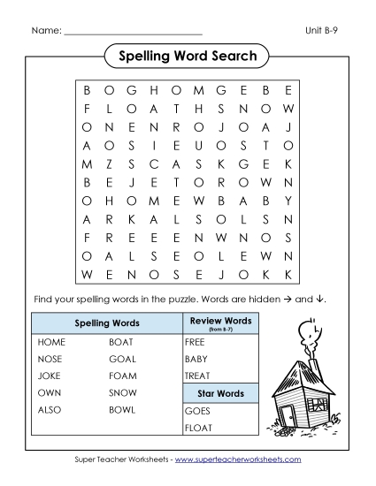 Worksheets - Word Search (B-9) Worksheets - Word Search (B-9)