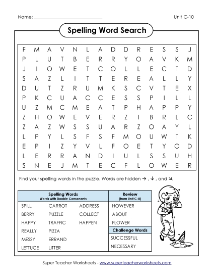 Worksheets - Word Search (C-10)