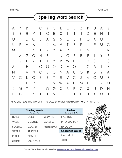 Worksheets - Word Search (C-11) Worksheets - Word Search (C-11)