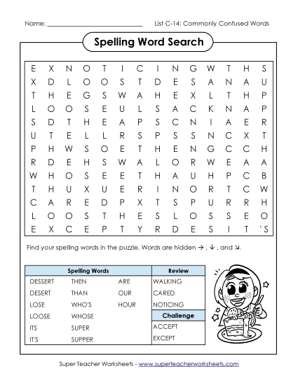 Worksheets - Word Search (C-14)
