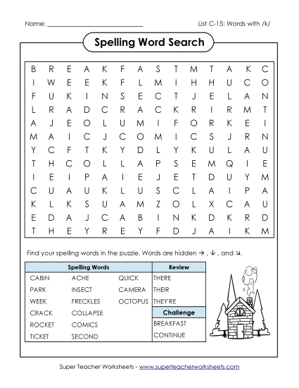 Worksheets - Word Search (C-15)