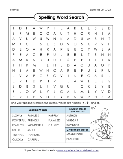 Worksheets - Word Search (C-23) Worksheets - Word Search (C-23)