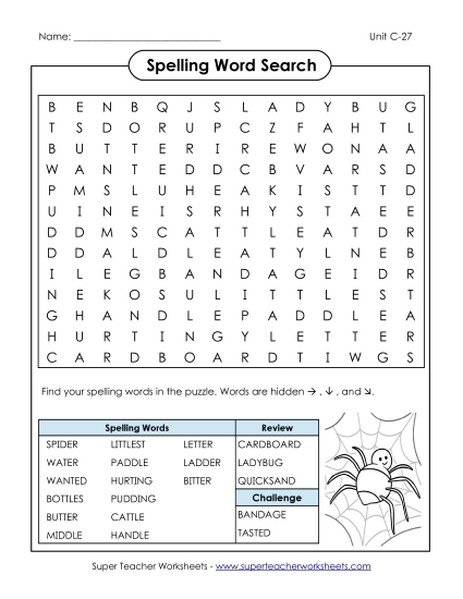 Worksheets - Word Search (C-27) Worksheets - Word Search (C-27)