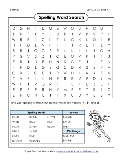 Worksheets - Word Search (C-3)