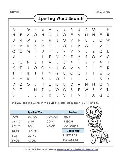 Worksheets - Word Search (C-7)