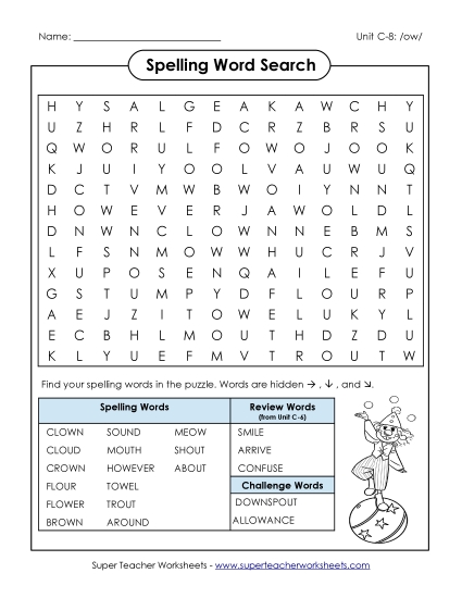 Worksheets - Word Search (C-8) Worksheets - Word Search (C-8)