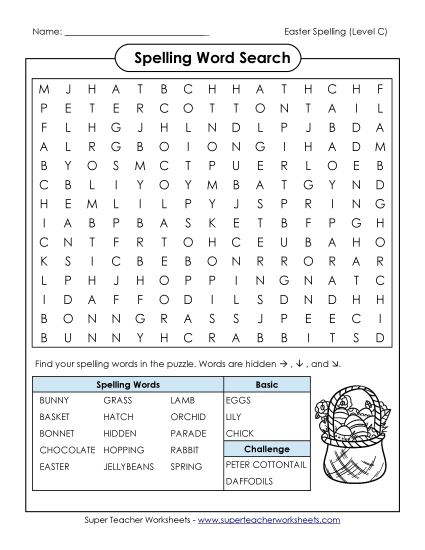 Worksheets - Word Search (C-Easter) Worksheets - Word Search (C-Easter)