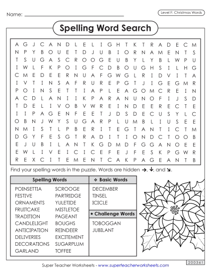 Worksheets and Puzzles - Word Search (Christmas)