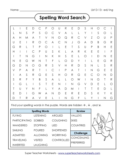 Worksheets - Word Search (D-13) Worksheets - Word Search (D-13)