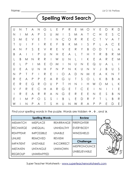 Worksheets - Word Search (D-18) Worksheets - Word Search (D-18)
