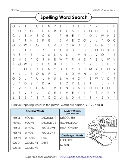 Worksheets - Word Search (D-26) Worksheets - Word Search (D-26)