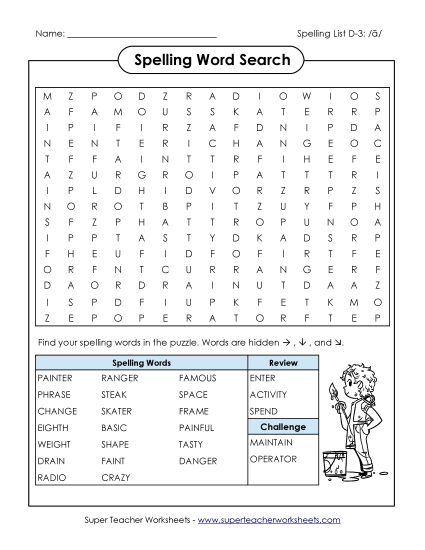 Worksheets - Word Search (D-3) Worksheets - Word Search (D-3)