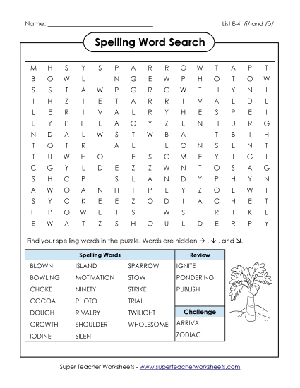 Printable Worksheets - Word Search (E-4)