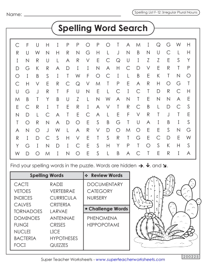 Worksheets and Puzzles - Word Search (F-12)