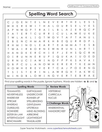 Worksheets and Puzzles - Word Search (F-14)